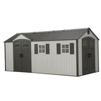 8′ x 17.5′ Outdoor Storage Shed Dual Entry, Tan