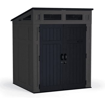Modernist 6 ft. x 5 ft. Resin Vertical Pent Storage Shed with Floor Kit
