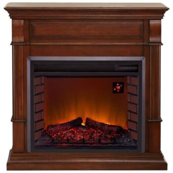 Duluth Forge Full Size Electric Fireplace – Remote Control, Apple Spice Finish – Model# EL1350-4-AS
