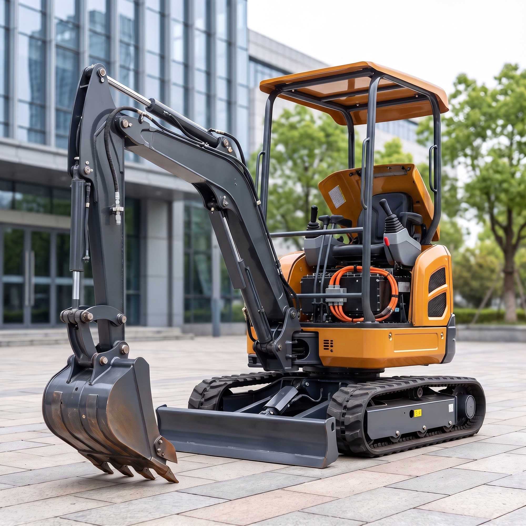 nestiques-mx10e-electric-mini-excavator-battery.jpg MX-10E electric mini excavator with the side panel open showing the lithium battery pack