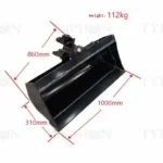 39″ (1000mm) Heavy-Duty Hydraulic Tilting Bucket – For 2 to 3.5-Ton Mini Excavators