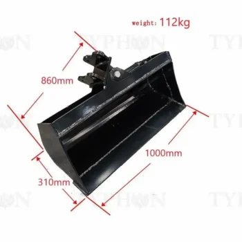 39″ (1000mm) Heavy-Duty Hydraulic Tilting Bucket – For 2 to 3.5-Ton Mini Excavators