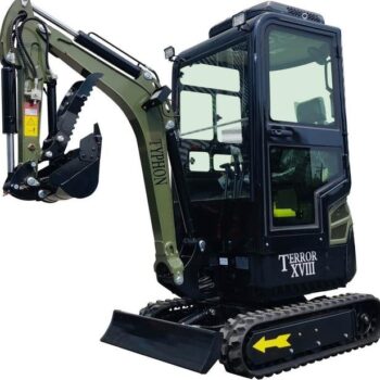 TYPHON TERROR XVIII Prestige Heavy-Duty Mini Excavator – 2-Ton Green Edition Rubber Track Digger with Kubota Diesel